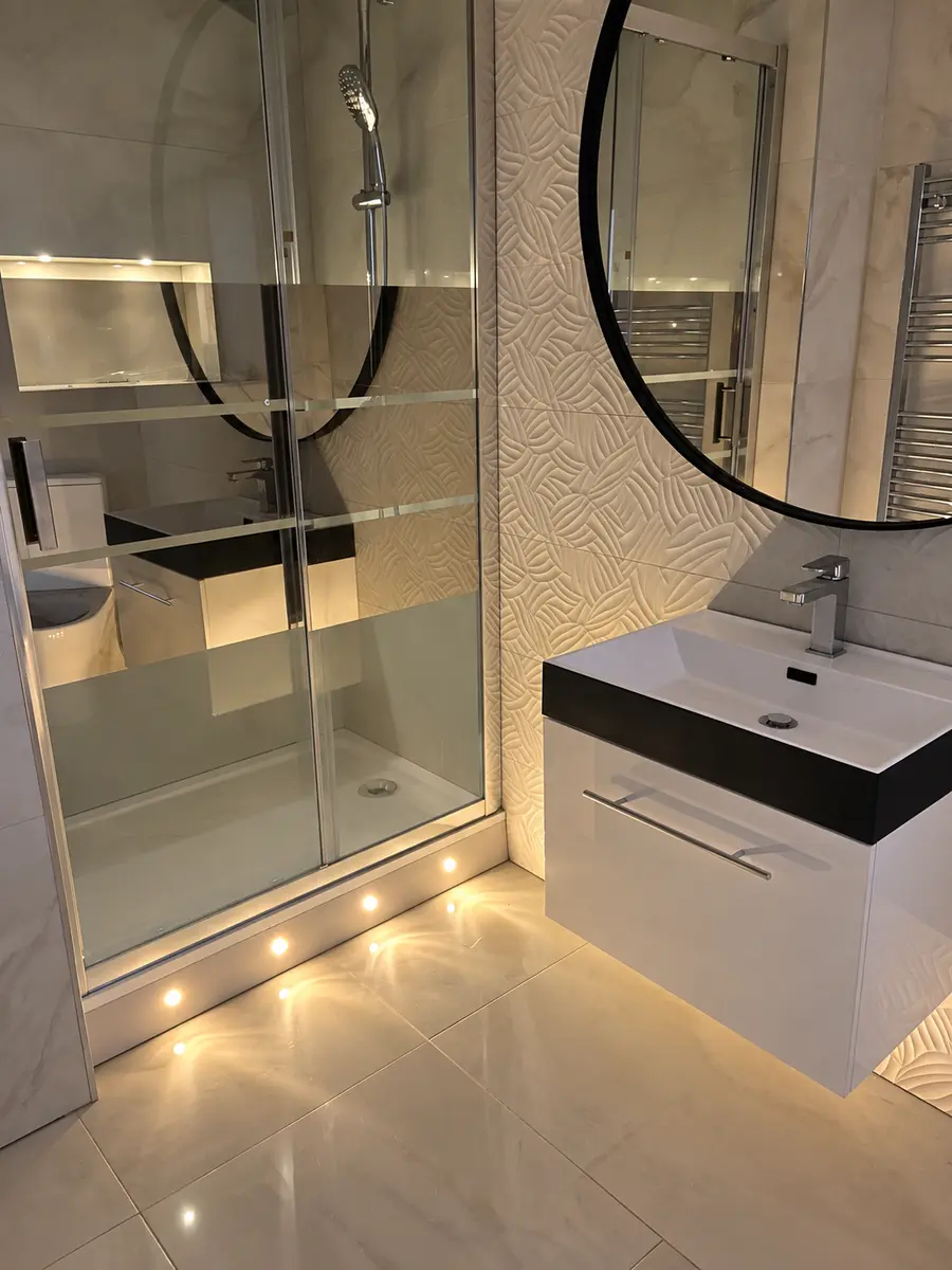 Completed bathroom within the Denham renovation