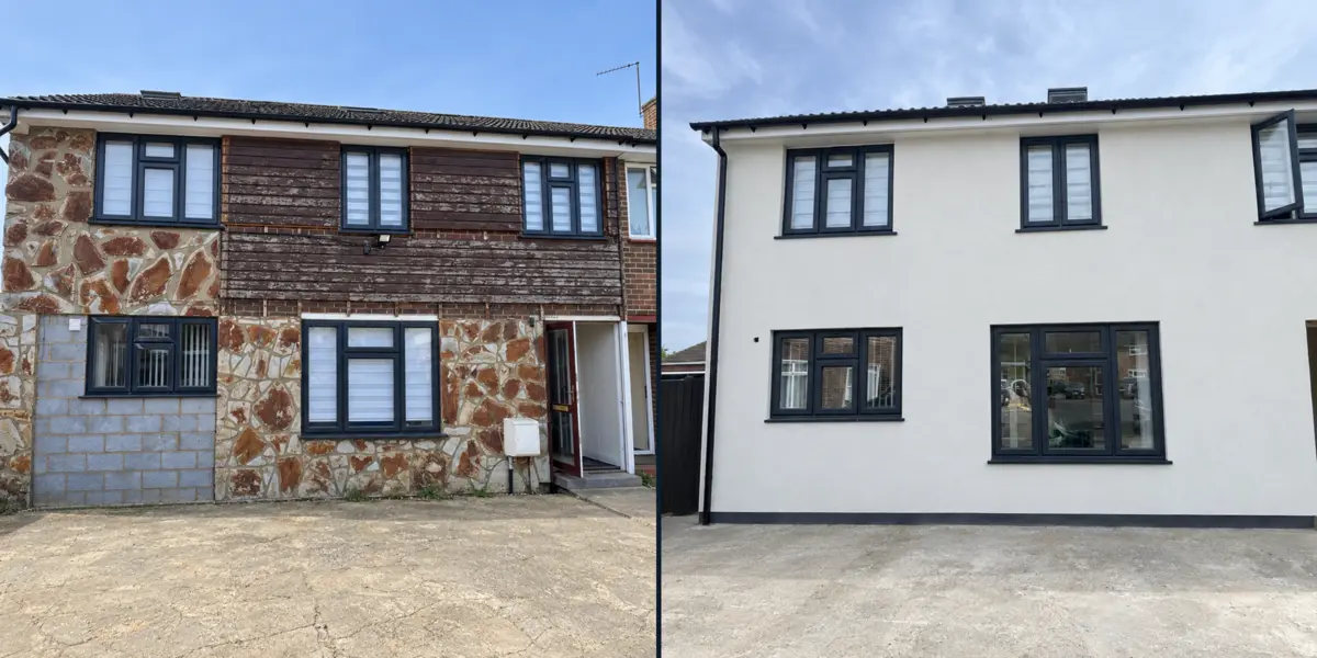 Denham house before and after its completed transformation